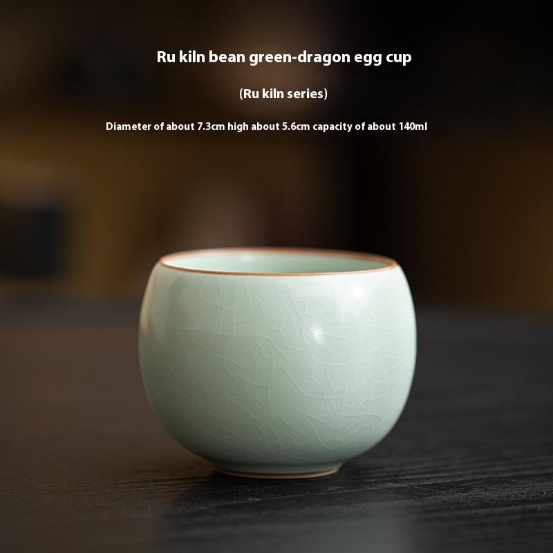 

Ru Kiln Bean Green Chinese-style Nourishing Ceramic Tea Cup Teacup Household Personal Single Cup Master Cup 200ml