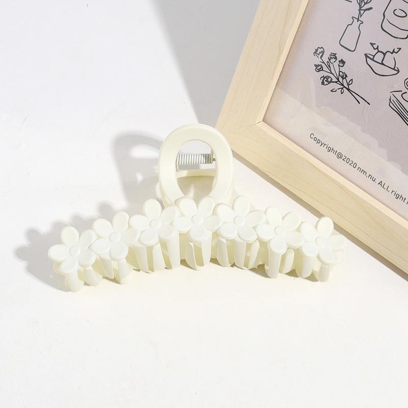 1pc Solid Color 13cm Large Simple Flower Clip Fashionable and Elegant, Shark Clip At the Back of the Head Hair Accessory