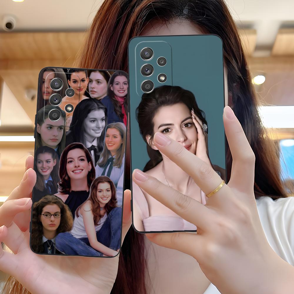 Anne Hathaway Mobile Phone Case for Samsung Galaxy A56 55 54 53 52 51 36 35 34 23 16 15 5G Colorful Cover Pretty Luxury Cover