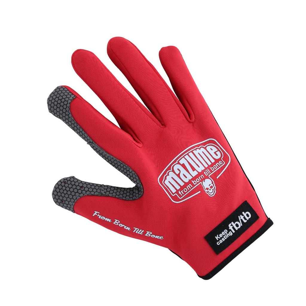 Mazume Light Gloves 5 Red L (with Fingers) MZGL-S715-08