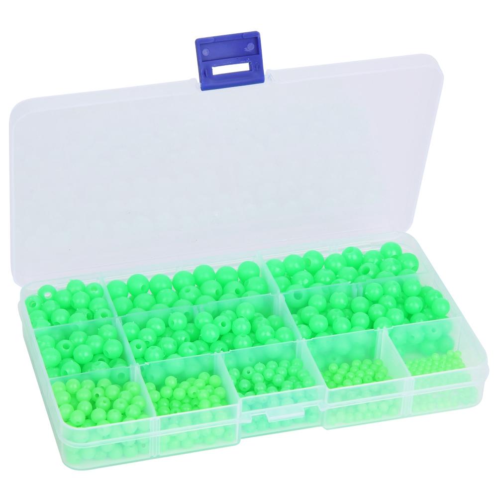 820 Pcs Multi Models Non Slip Luminous Fishing Beads Lures Tackle Tools for Saltwater Freshwater Kit