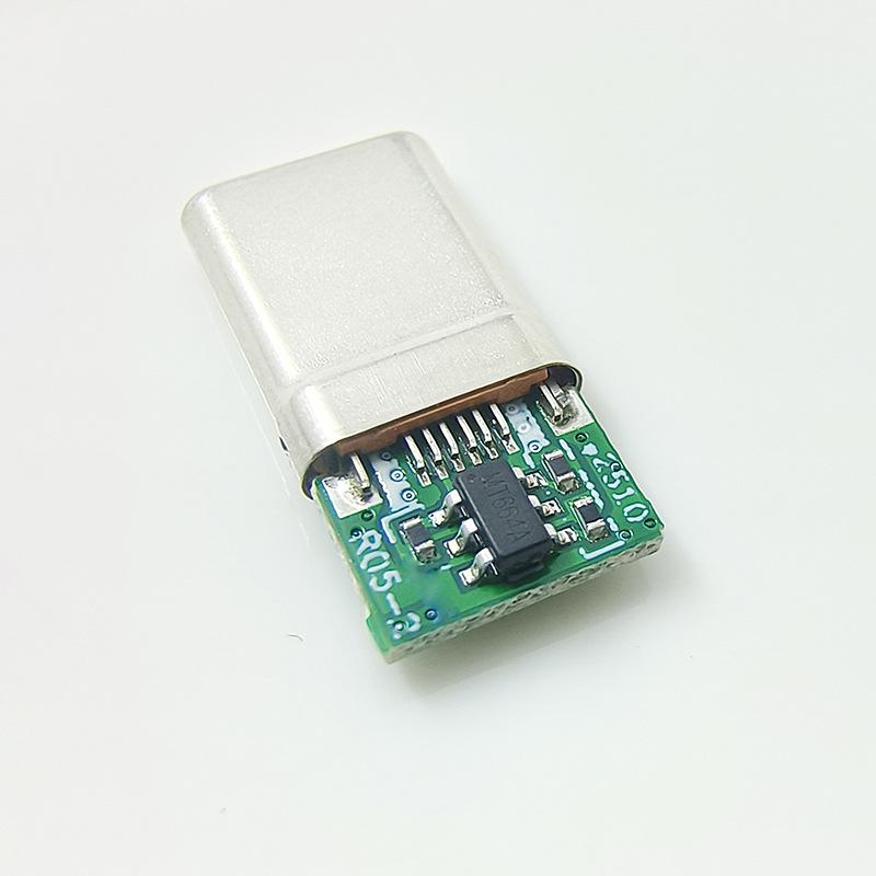 65W USB-C Male Connector, 5-Core Solder Pad, Orange Rubber, Fast Charging for OPPO, Xiaomi, VIVO, Huawei