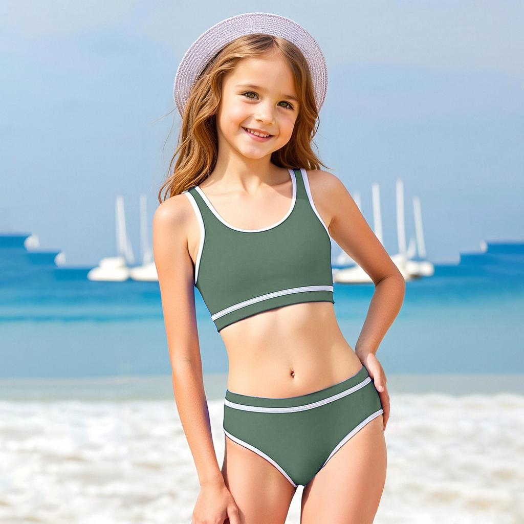 Ensemble Bikini pour Filles - Maillot de Bain Ado Haut & Bas Séparés