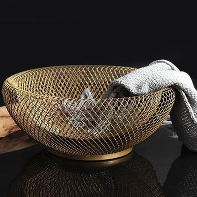 Hollow Mesh Fruit Snacks Basket Black/Gold Fruit Vegetable Basket Iron Art Fruit Basket  Snacks