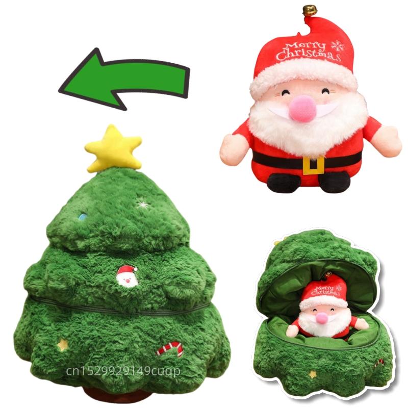 Latest Enjoyable Hot Xmas Series Plush Doll Pillow Elk Santa Tree Combined Plush Toy Home Decor Designed For Boys Plus Girls Xmas Present