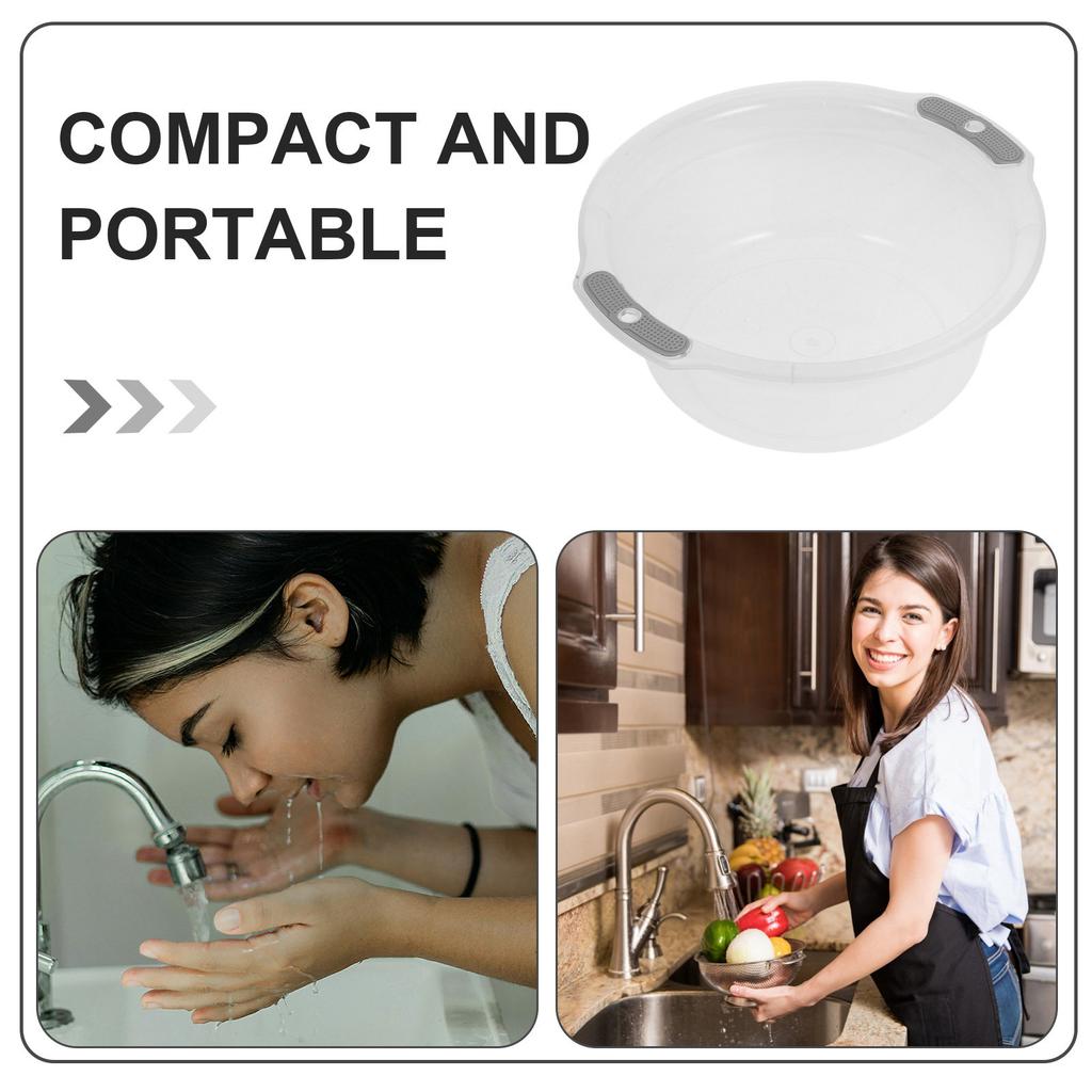 Multi-Functional Plastic Wash Basin Large Capacity Portable Lightweight Bathroom Kitchen Camping Face Hand Foot Vegetable