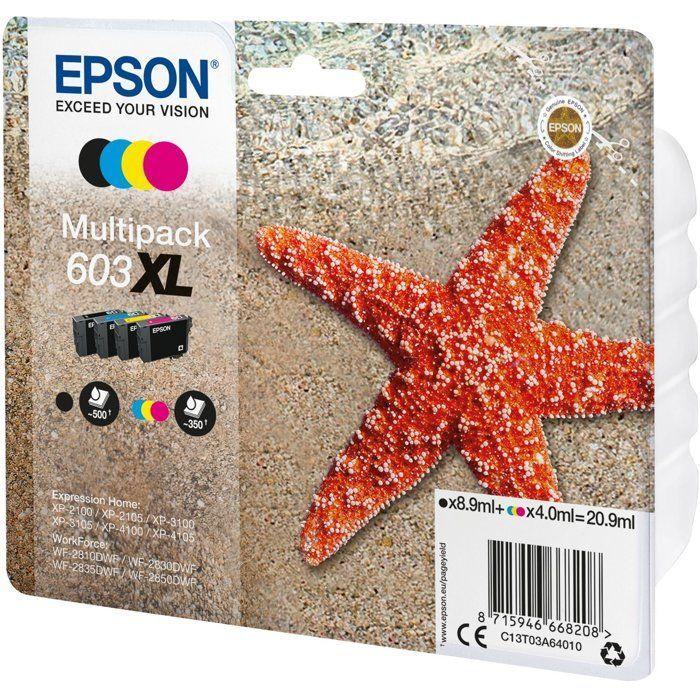 Kit d'encres EPSON Multipack 603 XL - Noir, Cyan, Magenta, Jaune