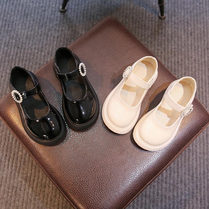 Girls Sweet Princess Shoes 2025 Spring and Autumn New Children's Foreign Fashion Small Leather Shoes British Style Retro Doudou Shoes