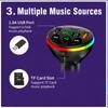 Bluetooth 5.0 FM Transmitter Car Charger 66W 3 Ports Fast Charging Car MP3 Player Handsfree Call RGB Light TF U Disk Car Voltage Detector