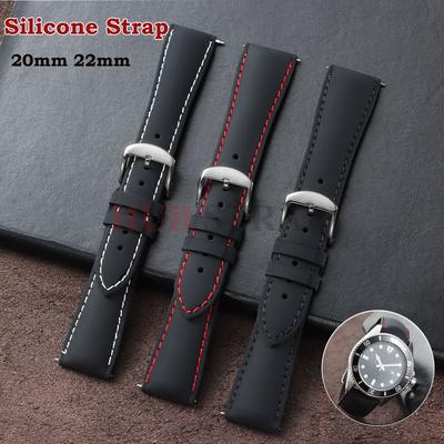 Silikon 20mm 22mm Uhrenarmband Gummi-Uhrenarmband Bequemes Universelles Uhrenarmband für Herren Damen Weiches Armband Uhrenzubehör