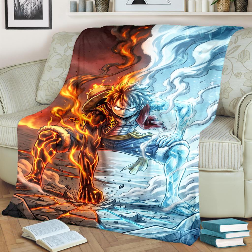 "ONE PIECE" Pattern Flannel Blanket Comfortable Warm for Bedroom, Sofa, Bed, Chair, Picnic and Travel