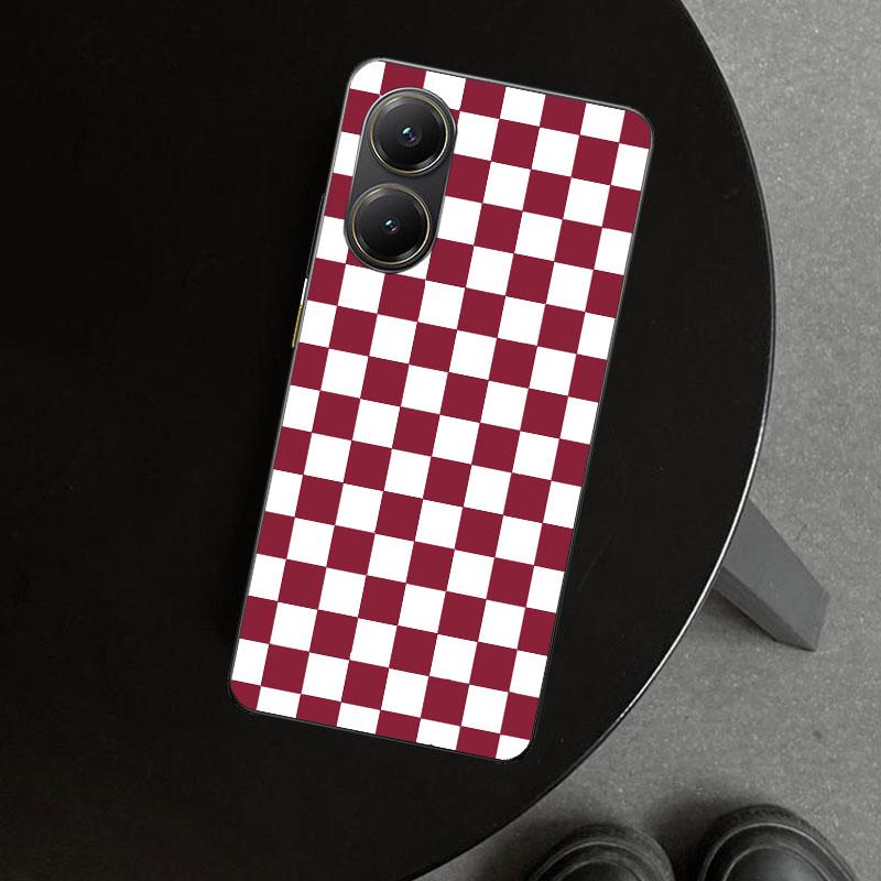 Retro Classic Chess Board Grid Phone Case Cover for Xiaomi Poco X6 X5 X7 Pro F7 Ultra Redmi 15C 15 13C 13 12C 12 10C 10 10A 9C 9