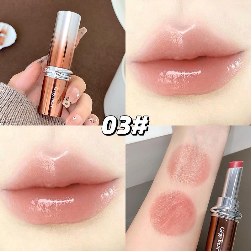 Gege Bär Lippenstift: Spiegelglanz, Feuchtigkeitsspendende Essenz, Reduziert Lippenfältchen, Aufhellende Lippen, Perfekt für Partys & Studenten