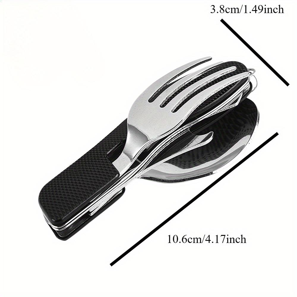 Outdoor Camping Portable Fork Knife Tableware Tools Stainless Steel Multi-Function Folding Spoon&Fork Knife Travel Sets