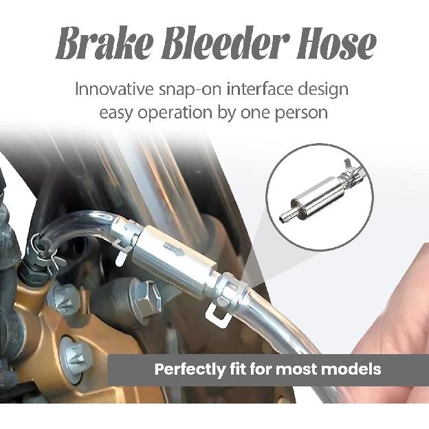 Wąż do odpowietrzania hamulców, Nowy 2025 Jednokierunkowy zawór zwrotny Przewód Zestaw narzędzi do odpowietrzania Dla samochodu Motocykla Sprzęgła - Uniwersalny odpowietrznik płynu hamulcowego hydraulicznego Z