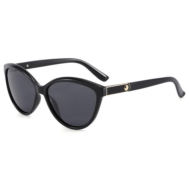 Women's Retro Polarized Leather-Inlaid Sunglasses - High-End UV Protection