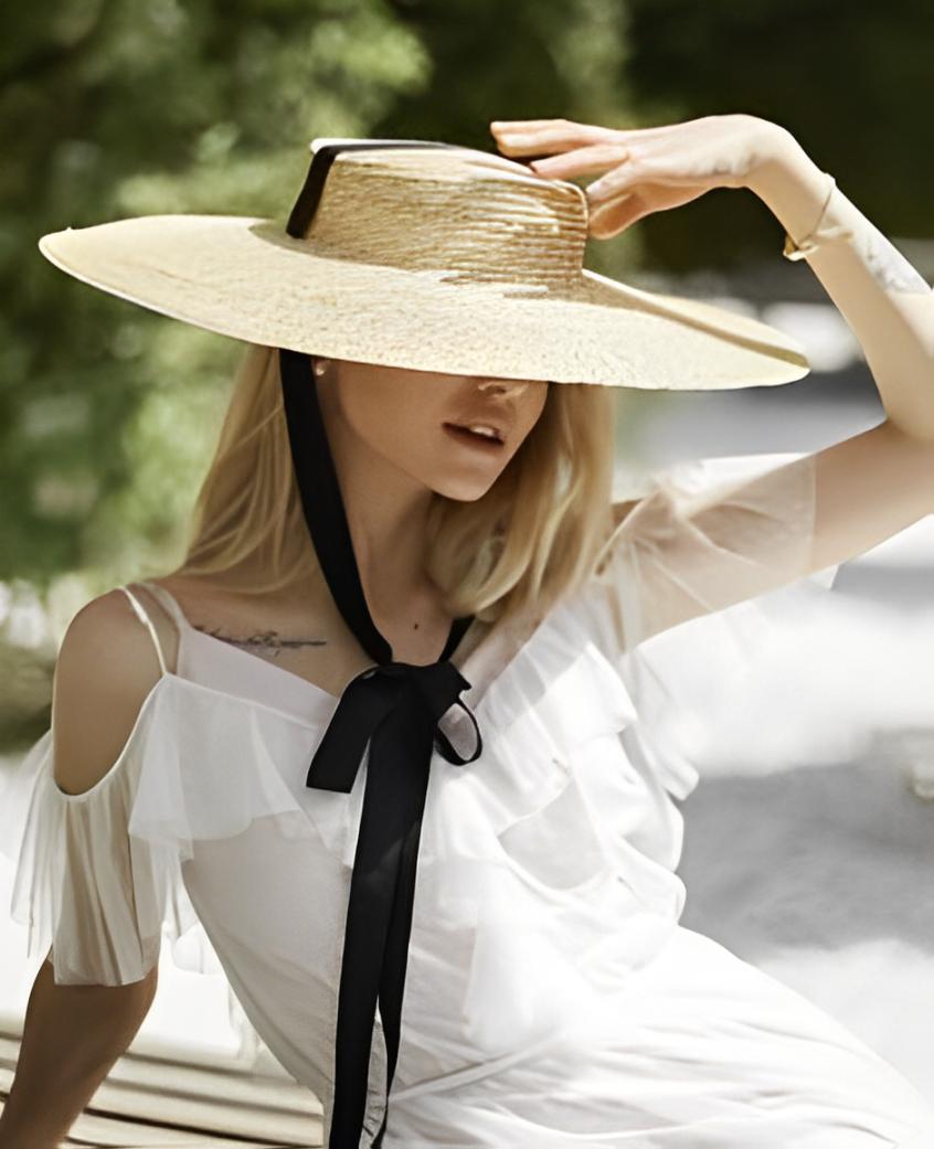 Garden Supplies My Women's Oversized Boater Hat Kentucky Derby Hat Summer Hat Wedding Hat Horse Race Hat Garden Party Hat Sun Block Hat 55-58Cm