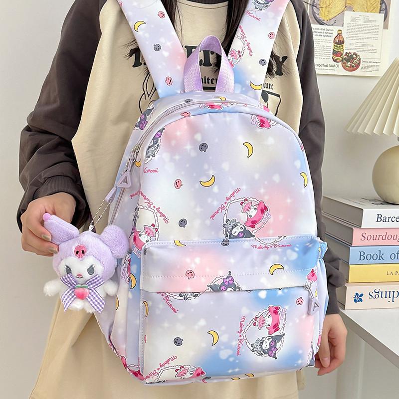Adorable Nylon Backpack For Kids Cartoon Pattern Unisex Lightweight School Bag