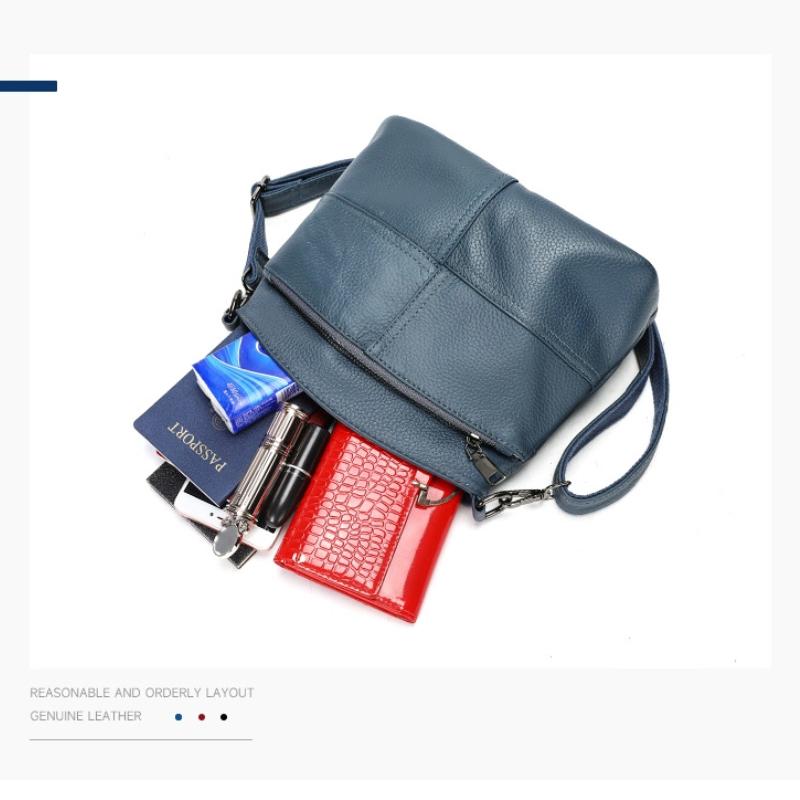 Vintage Women's Handbag Soft Genuine Leather Crossbody Shoulder Bag Square Solid Color Female Tote Lady Messenger Bags Underarm