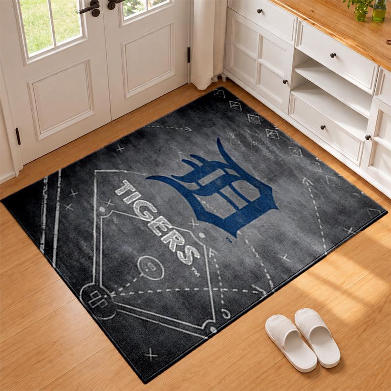 Detroit Tigers Teppich Fußmatte für Wohnzimmer oder Schlafzimmer Schutzmatte unter dem Stuhl Bürodeko Weihnachtsgeschenk Geburtstagsgeschenk