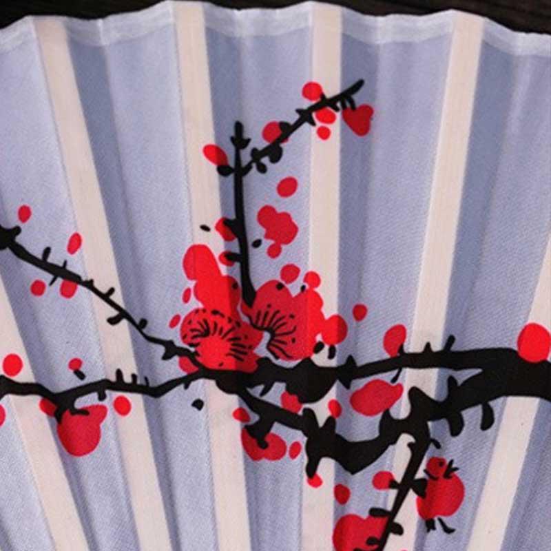 Fancy Chinese Silk Bamboo Hand Held Folding Cherry Blossom Wedding Party Fan Traditional Chinese Dance Fans Home Wall Decor