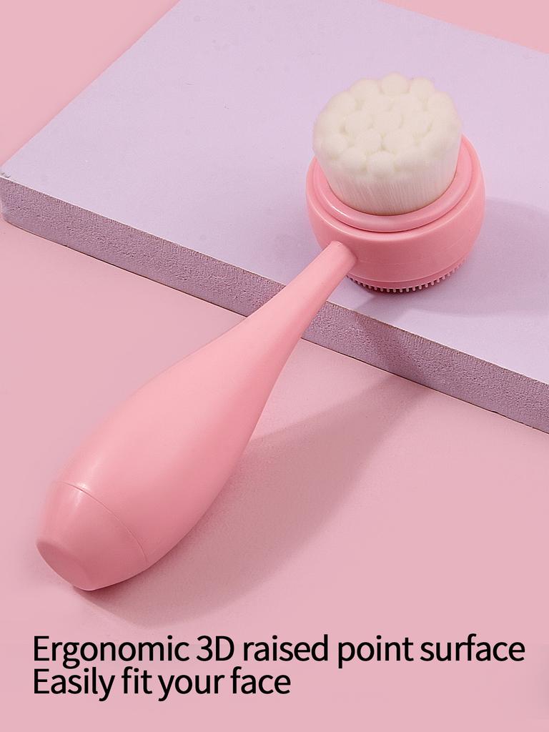 1PC Silicone Manual Face Cleansing Brush, Handheld Facial Brush for Daily Cleansing & Makeup Removal