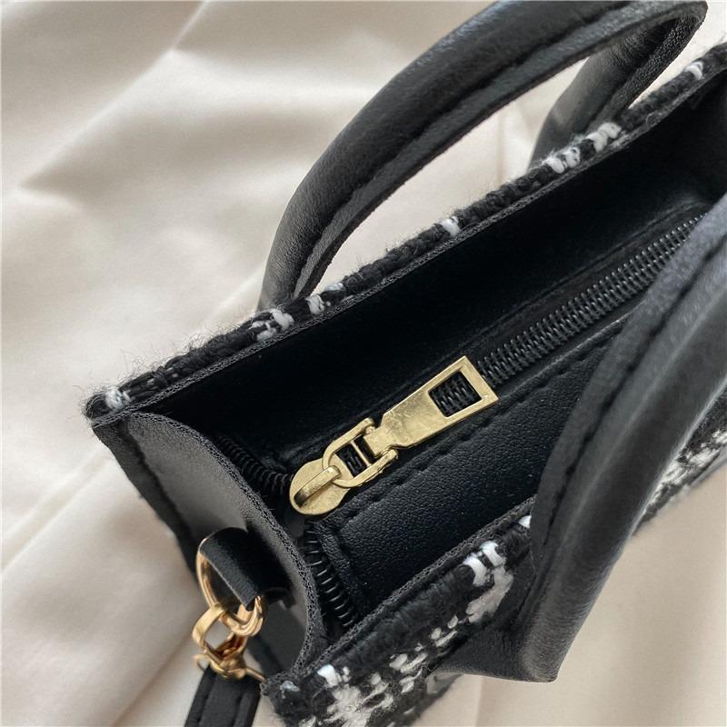 Mini geantă de mână pentru femei, cu model de verificare, geantă de umăr, geantă de messenger, geantă de doamnă, rafinată