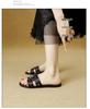 Chic Women's Rivet Slippers: 2025 Summer Fashion, Flat Bottom, Stylish Single Strap for Outdoors & Beach