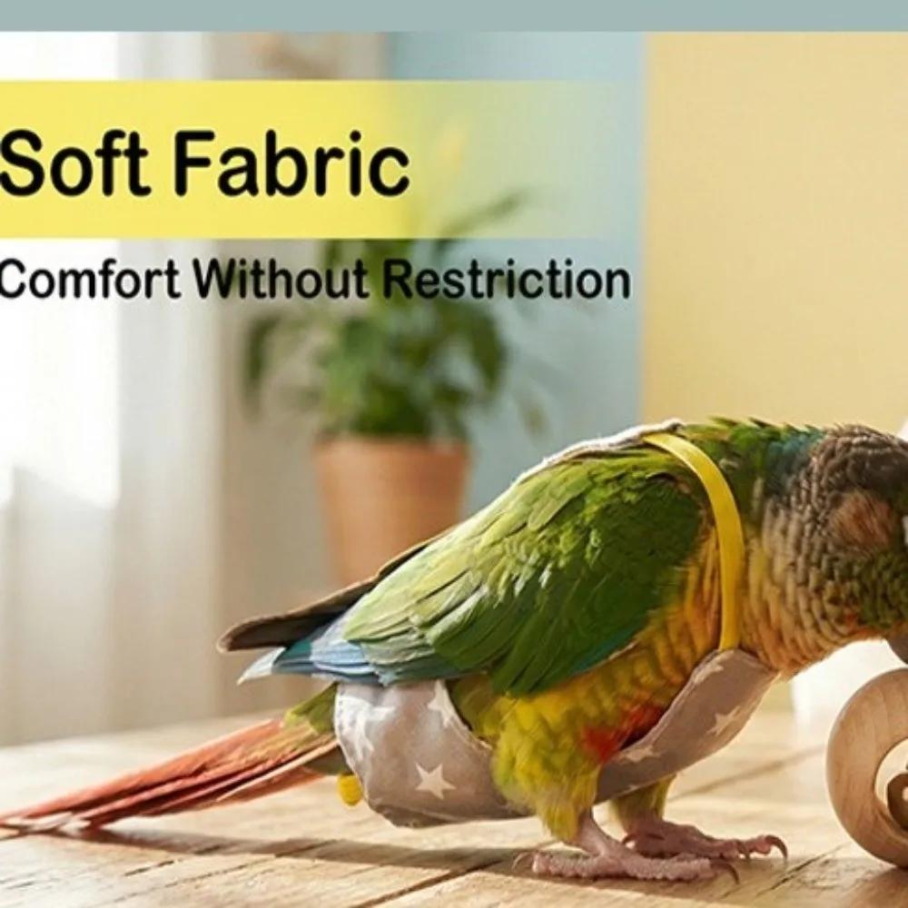 Adjustable Bird Flight Suits Escape Proof Feces Pocket Parrot Flying Harness Breathable Parrot Outdoor Leashes Bird Training