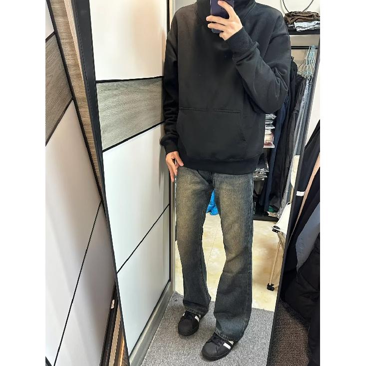 Blugi retro bărbați toamnă stil nou exploziv street hooligan pantaloni casual frumoși pentru adolescenți pantaloni largi pentru bărbați cu picior drept lat