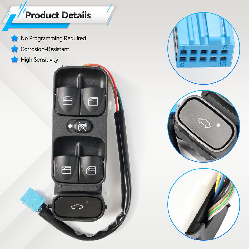 Power Control Window Glass Switch Regulator Button For Mercedes C CLASS W203 C180 C200 C220 A2038200110 2038210679 A2038210679