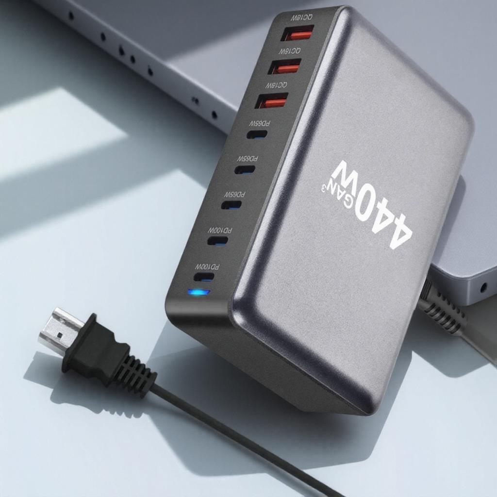 440W USB C Charger 8 Port Charging Station 100W Dual PD Compatible MacBook Pro Air iPad iPhone 16 15 14 13 Pro Max