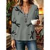 Autumn and Winter Women's Long-sleeved V-neck T-shirt