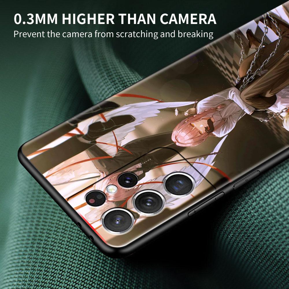 Bumper Case For Samsung Galaxy S22 Ultra S21 FE S20 Plus S10 Lite Phone Cover S10e S9 S8 S7 Silicone Funda Chainsaw Man Girl Sac