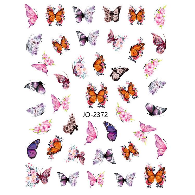 Butterfly Nail Stickers Colorful Butterflies Self Adhesive Transfer Sliders Wraps Manicures Foils DIY Decorations,Nail Art Tool