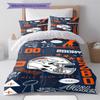 Denver Broncos Pattern Bedding Set Quilt Cover Pillowcase Home Decor Gift (1 * duvet cover + 2 * pillowcase, without core)