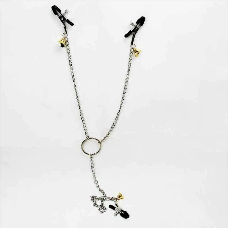 Nipple Clamps Clit Long Chain Bells   Restraints Nipple & Clitoral Toys