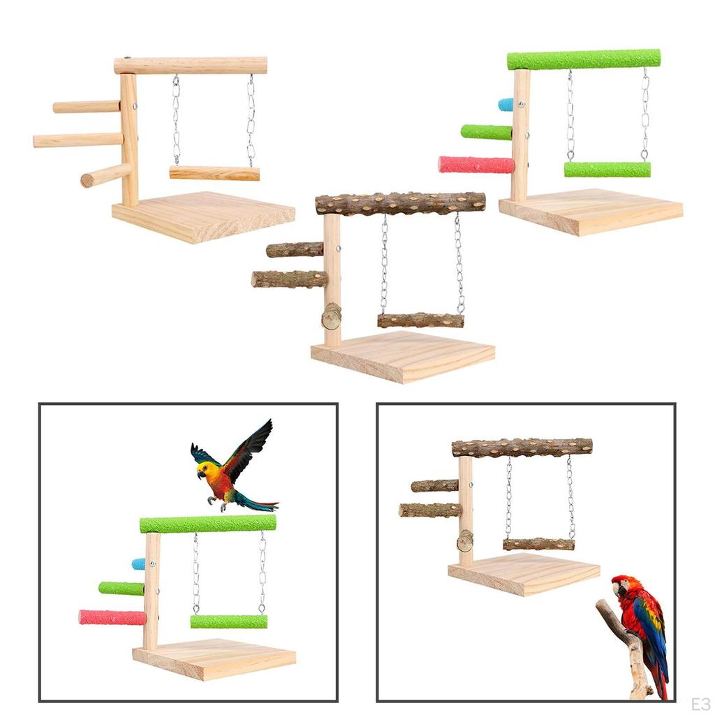 Bird Activity Center with Perch and Swing for Small Parrots