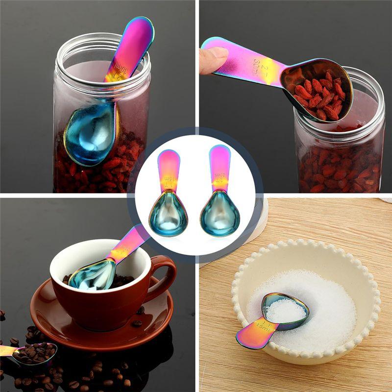 AEE4-15Ml And 30Ml Stainless Steel Coffee Spoon Set, Small Spoon For Coffee Pot, Measuring Spoon For Ground Coffee,