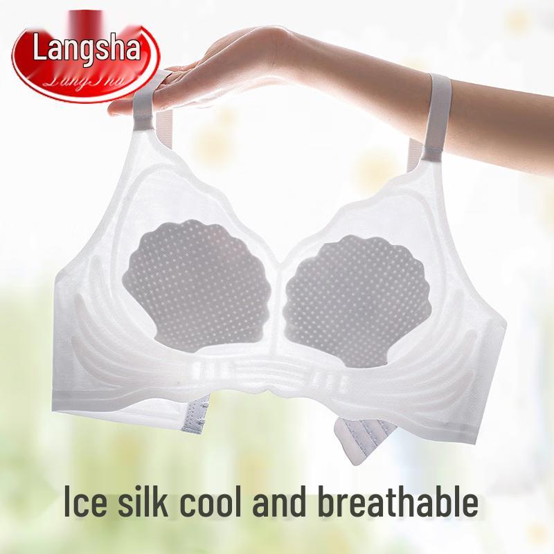LangSha Women s Seamless Wireless Ice Silk Sports Bra