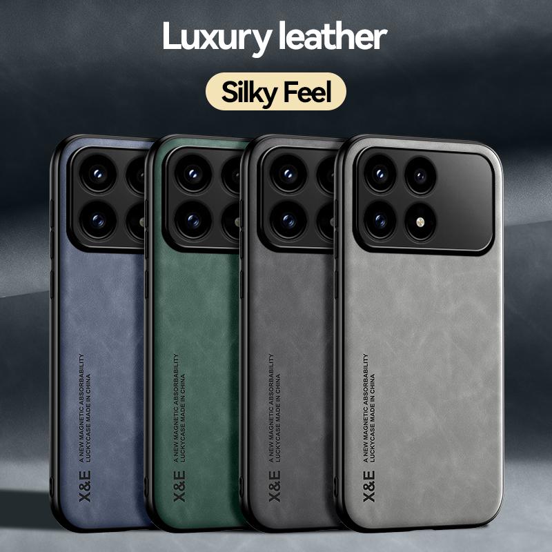 KEYSION Luxury Retro PU Leather Phone Case for Xiaomi POCO F8 Pro Soft Silicone+PC Shockproof Phone Back Cover for POCO F8 Ultra