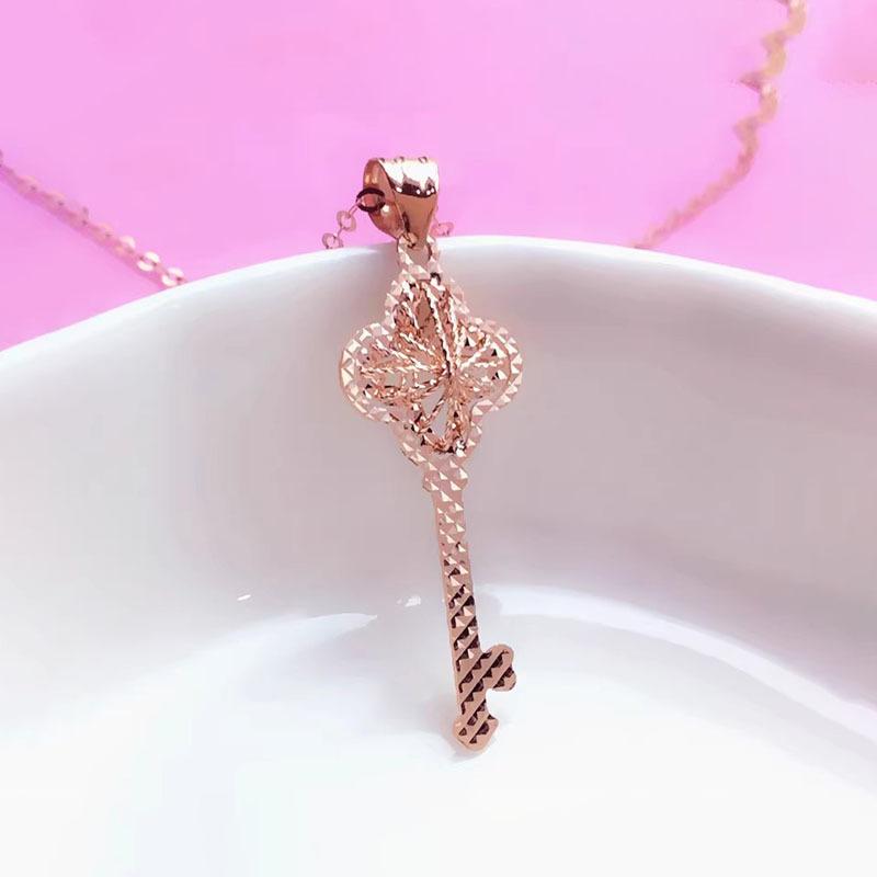 Exquisite Russian Purple Gold 585 Purple Gold Brushed Key Pendant Exquisite Delicate Rose Gold Plated Pendant Jewelry (single pendant)