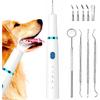 Dog Teeth Cleaning Kit, Plaque Remover for Teeth, Plaque and Tartar Remover, Rechargeable Ultrasonic Dental Scaler Tools with LED for Dog and Cat