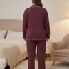 Plus Size Women Two Piece Pajama Set Button Front Cardigan Loose Knit Casual Loungewear Home Sleepwear