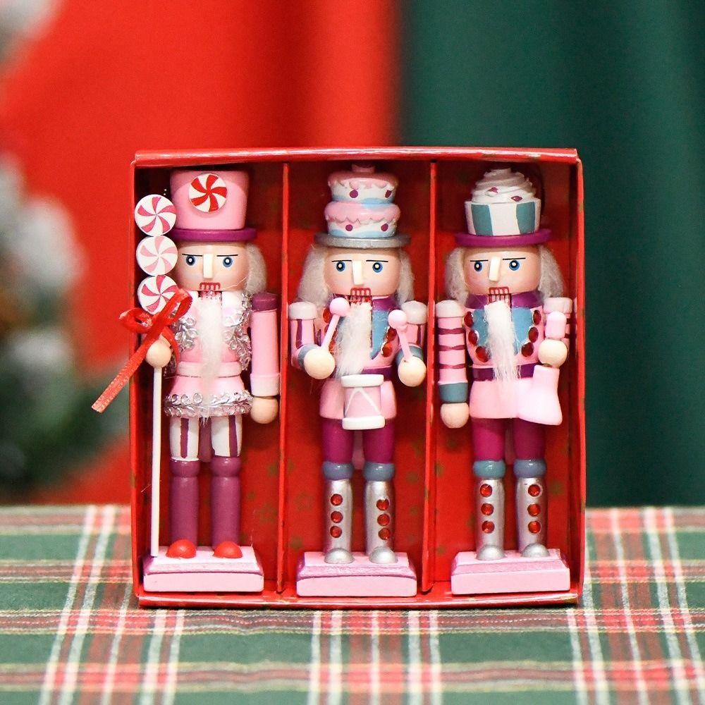 3/4/5Pcs Colorful Soldier Puppet Pendant Painted Nutcracker Doll Nutcracker Puppet  Desktop Decor