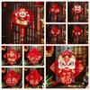 Lion Dance Fu Character Door Sticker Snake God of Wealth Wall Pendant  Home