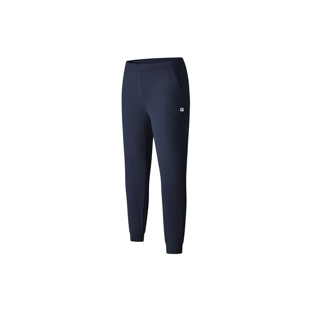 FILA Fitness Series Solid Color Mid-Rise UV Protection Tapered Knit Sports Pants Men bottoms Dark-Blue A11M421618F-NV