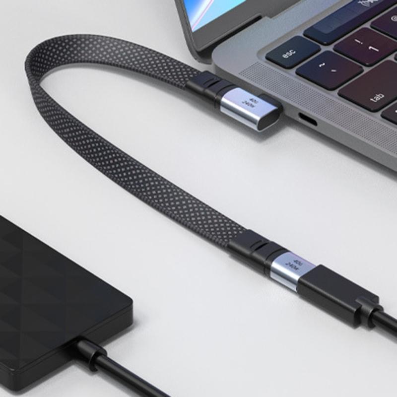 USB C to USB C Angled Cable, 240W 90 Degree Type C Charging Cord Data Cable for Smartphone Laptop