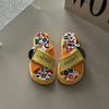 Cartoon casual thick bottom heightening cool slippers women's summer fashion versatile cross with graffiti beach flat bottom cool slippers