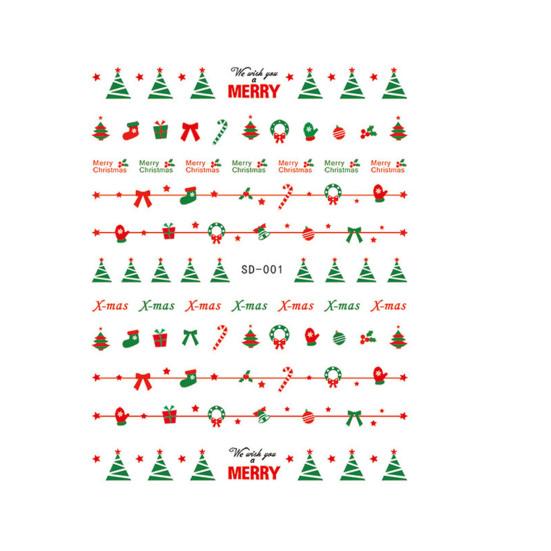 Nail Art Charm Christmas Patterns DIY Holographic Beautiful Cartoon Easy-Peel White Snow Sticker for Female